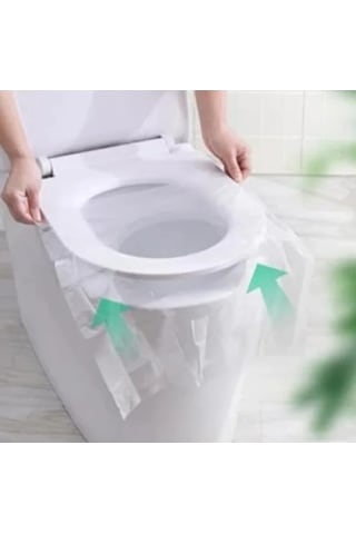 Tek Kullanımlık Hijyenik Klozet Kapağı Örtüsü - 50 Adet Açık Ahşap