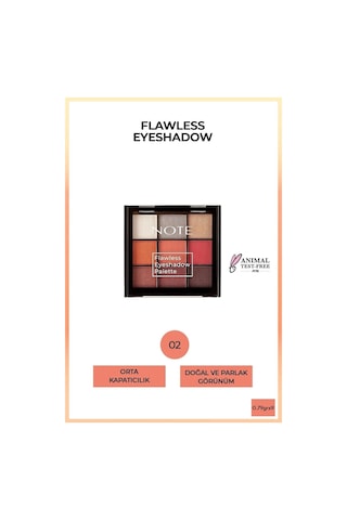 Note Cosmetique Flawless Eyeshadow Mat Ve Işıltılı Toz Göz Far Paleti - 02 Pastel Renkler
