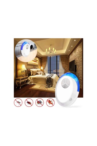 Moveevo Abs Malzeme Evcil Hayvan Repelleri - 25-85khz Frekans Aralığı, 80-120m² Etki Alanı, Açık Beyaz, Avrupa Standartı 90v-250v