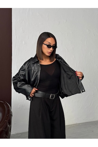 Verymoda Suni Deri Mont F2035 Siyah