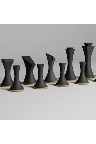 Modern Minimalist Tasarım Satranç Taşları Seti 3d Baskı Pla Malzeme Tam İki Takım