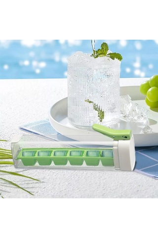 Hangfox 2 Adet Yeşil El Siperli Buzluk, 6 Bölmeli Ev Kullanıma Uygun, Gıda Grubu Pc+pp Materyal, Basılıp Buzları Çıkarabilir, Buz Depolama Kutusu, Dışarı Dökülme Engellendi Çok Renkli