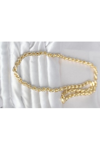 Cm 14k Gold Renk Kalın Burgu Zincirli Model 60 Cm Kadın Kolye Çok renkli