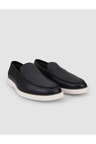 Cabani Villare Hakiki Deri Siyah-beyaz Erkek Loafer 121354-7205