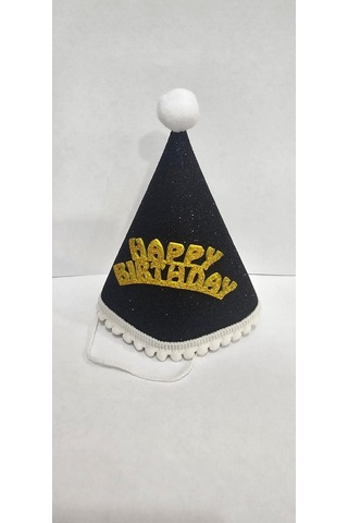Özel Üretim Stüdyo Etkinlik Kıyafet Happy Birthday Siyah Gold Keçe Bebek Şapkası Diğer