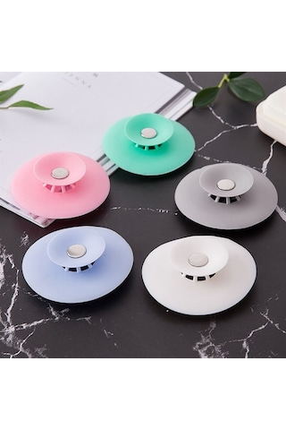 2 Kademeli Dokunmatik Lavabo Tıkacı Silikon Lavabo Gider Tıpası Çok Renkli