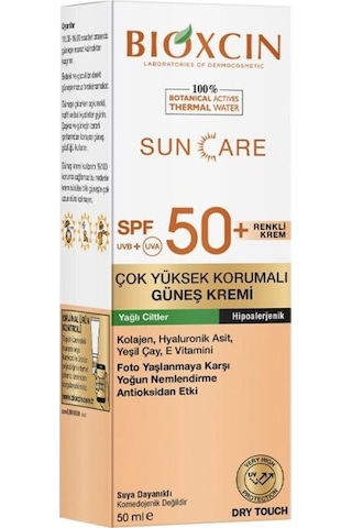 Bioxcin Sun Care Çok Yüksek Korumalı Yağlı Ciltler İçin Renkli Güneş Kremi Spf 50+ 50 ML