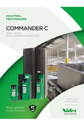 Control Techniques / Nidec 0.75kw Ac Motor Sürücü 1 Faz 230vac
