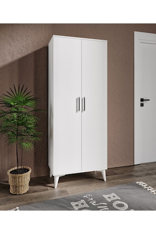 Rosepal Mobilya Rüya 9 Raflı 2 Kapaklı Beyaz Ayakkabılık Beyaz