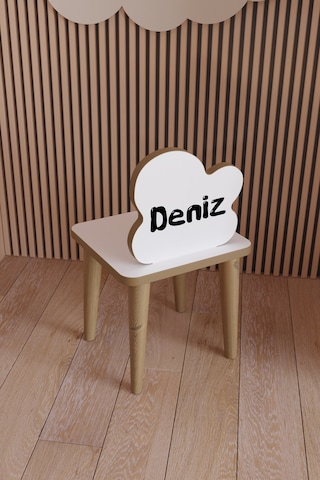 Özel isimli Çocuk Masa Sandalye Yaz Sil Oyun Etkinlik Çalışma Mas Beyaz