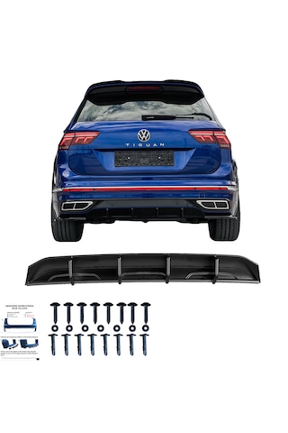 Oneway Vw Tiguan R-line Mk2 Makyajlı 2020-2024 Arka Difüzör Orta