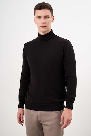 Morven Erkek Siyah Basic Balıkçı Yaka Dynamic Fit Rahat Kesim Triko 26kc017002001 Siyah Siyah