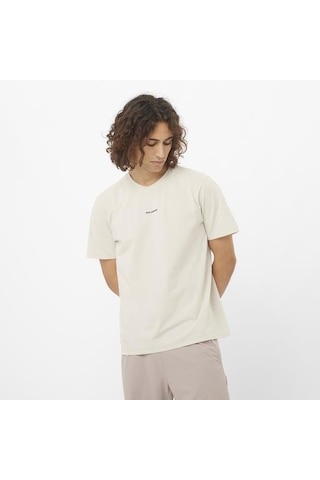 Salomon Trackline Ss Tee M Erkek T-shirt-29840 Krem