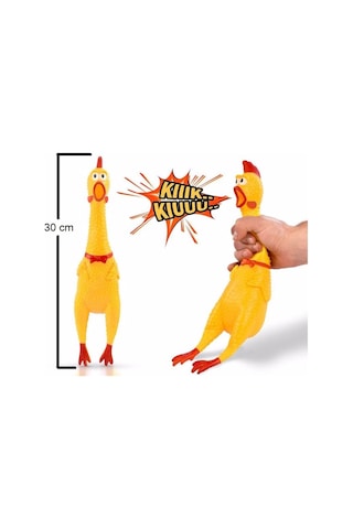 Komik Bağıran Tavuk, Horoz, Shrilling Chicken Oyuncak - Büyük Boy 30 Cm