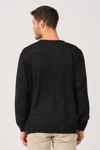 V0091 Dewberry Erkek Battal Oversıze Kazak-antrasit Antrasit