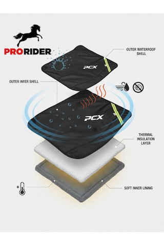 Motosiklet Premium Diz Örtüsü Honda Pcx Uyumlu Su Ve Rüzgar Geçirmez Kışlık Koruma Siyah