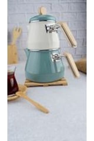 Lumino - Bambu Kulplu Çaydanlık Takımı Yeşil Yeşil