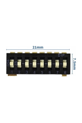 Tristate 8li Dip Switch 8 Pin Siyah Anahtar Açık Kapalı Seçim Adres Ayar + Off - Pull