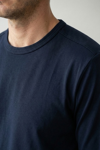 Elemge Pamuk Erkek Süprem Basic T-shirt Compact Penye Tok Kumaş Uzun Kollu Lacivert Sporcu Tişört Body 2XL
