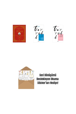 Alice Ciltli + Alice Aynanın İçinde + Alice Harikalar Diyarında + Okuma Sticker'ları