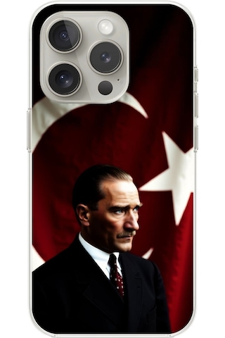Apple Uyumlu iPhone 13 Pro Şeffaf Kılıf Atatürk 4 Tasarımlı Apple Uyumlu iPhone 13 Pro Şeffaf Kılıf Atatürk 4 Tasarımlı