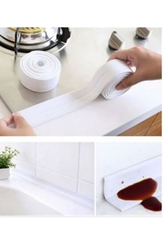 Mutfak Banyo Aksesuarları Duş Banyosu Sızdırmazlık Şeridi Bant Kalafat Şeridi Beyaz Bant 3.2m 38mm