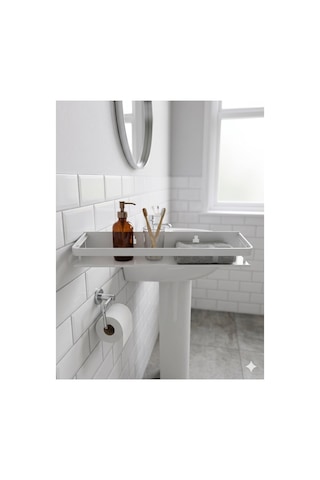 Banyo Rafı - Duvara Montaj - Beyaz - Alüminyum - 100 Cm Uzunluk Diğer