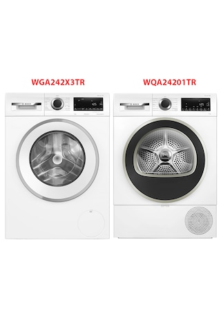 Bosch WGA242X3TR - WQA24201TR 9 Kg Çamaşır Kurutma Makinesi 2'li Set