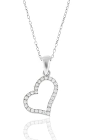 Kadın Gümüş Mini Tek Taş Küpe- Rose Kalpli Kolye Dgn20704