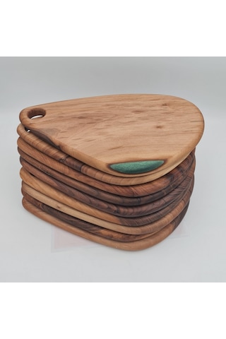 Sunum ve Kesim Tahtası Ceviz Ağacı Damla 40X23 CM Kişiye Özel Tas