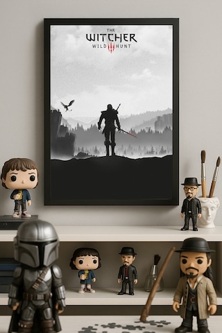The Witcher Siyah Ahşap Çerçeveli Poster, Dekoratif Oyun Duvar Tablosu