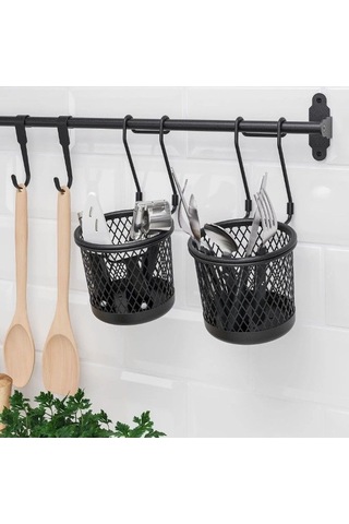 Ikea Hultarp Banyo Askısı 2 Kancalı 2'li 1.8 X 5 X 7 Cm Siyah