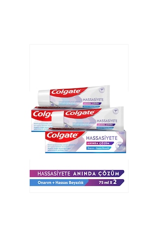 Colgate Hassasiyete Anında Çözüm Onarım ve Hassas Beyazlık Diş Macunu 75 ml X 2 Adet