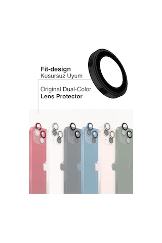 Apple Uyumlu iPhone 13 Mini Kamera Lens Koruyucu Black