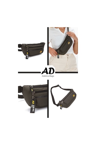 Unisex Çapraz Askılı Telefon Bölmeli Bel Ve Omuz Çantası Haki