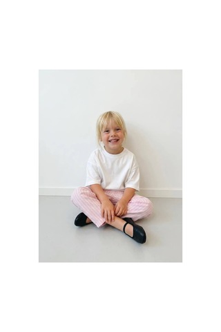 Poala Kids Pembe Çizgili Balloon Dokuma Pantolon