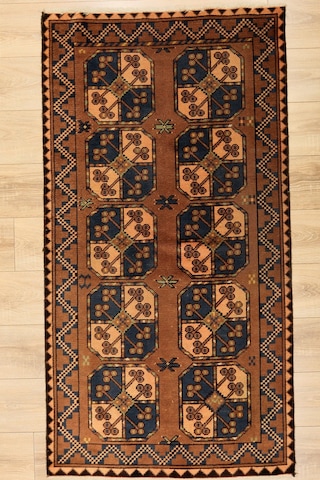 Konya El Dokuma Halı - Yün Üstü Pamuk - Leh1171 Kahverengi