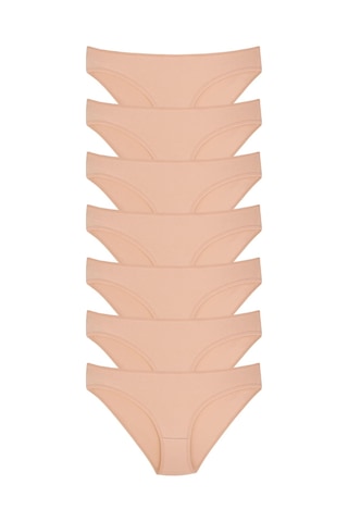 Sebatingo Kadın Külot Bikini Pamuklu Ten Rengi 7 Li Paket