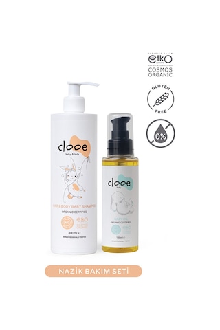 Hassas Bakım Seti - Organik Bebek Şampuanı 400ml - Organik Bebek Yağı 100ml