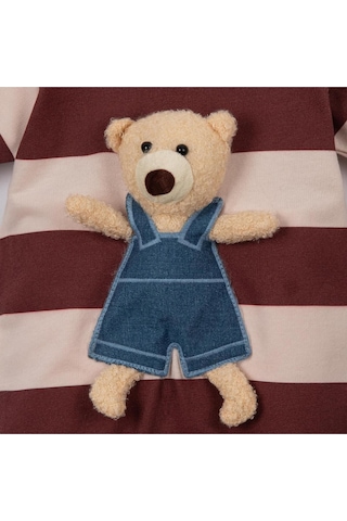 Ayıcıklı Çizgili Patiksiz Tulum Kiremit