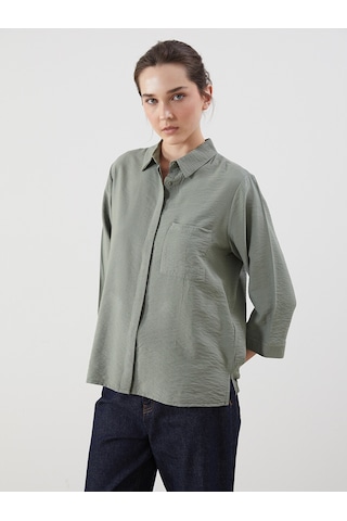 Lcwaıkıkı Classic Yeşil Loose Fit Kadın Gömlek