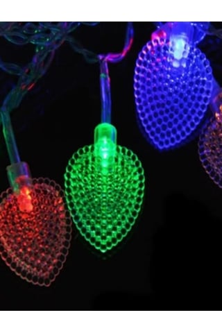 Kalp Şekilli 2 Metre 124 Led 8 Mod Saçaklı Led Işık RGB