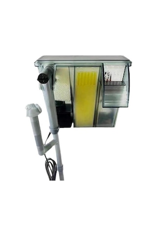 Valkyrie Askılı Şelale Akvaryum Filtre Kafa Motoru İç Filtre Yüzey Temizleyicili 3 Filtreli