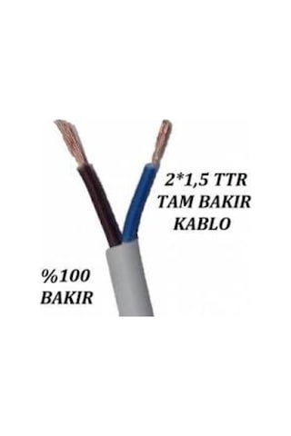 Çarkıt - Cmk Cable 2X1,5 Ttr Çok Telli Kablo Tam Kesit %100 Bakır