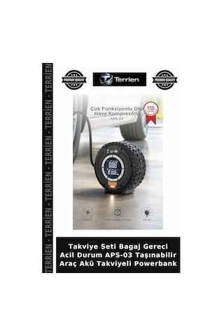 Takviye Seti Bagaj Gereci Acil Durum Aps-03 Taşınabilir Araç Akü Takviyeli Powerbank