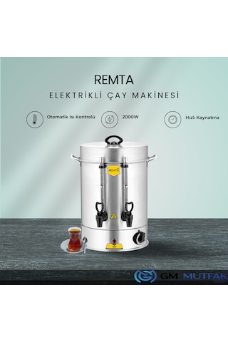 Remta 120 Bardak 3L Standart Elektrikli Paslanmaz Çay Makinesi