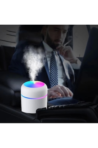 Ortam Nemlendirici Bataryalı Şarjlı H2o Araç İçi Ev Ofis Rgb Renkli Işıklı Buhar Makinası