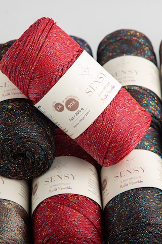 Sensy Multi Sparkle Simli 200 Gr Polyester Makrome Ipi Lacivert 2 Mm-230 M Çanta İpliği