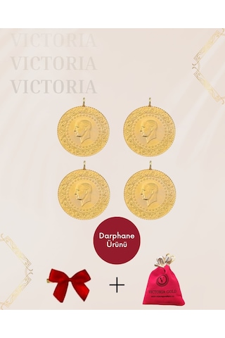 Vıctorıa Gold 4 Adet Tam Altın -hediyeli Eski Tarihli Kulplu 22 Ayar