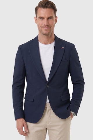 Rizzup Erkek Lacivert Slim Fit Blazer Ceket Likralı Çift Yırtmaç Dokulu Premium Ceket 2600776